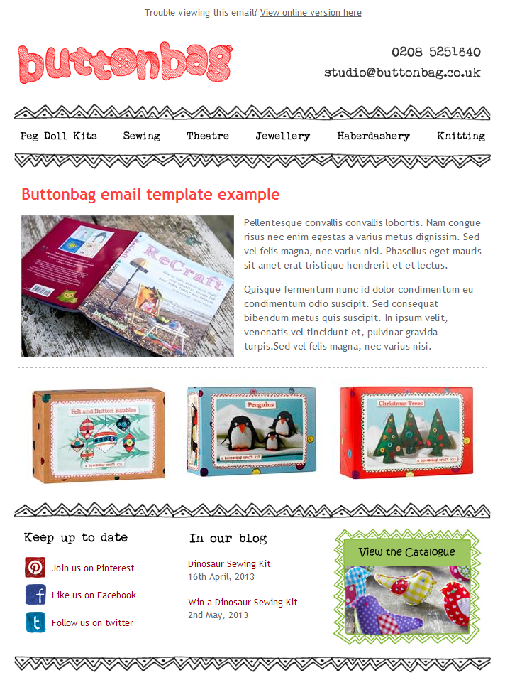 Buttonbags email newslette