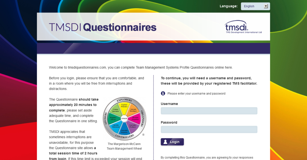 Questionnaire application for TMSDI