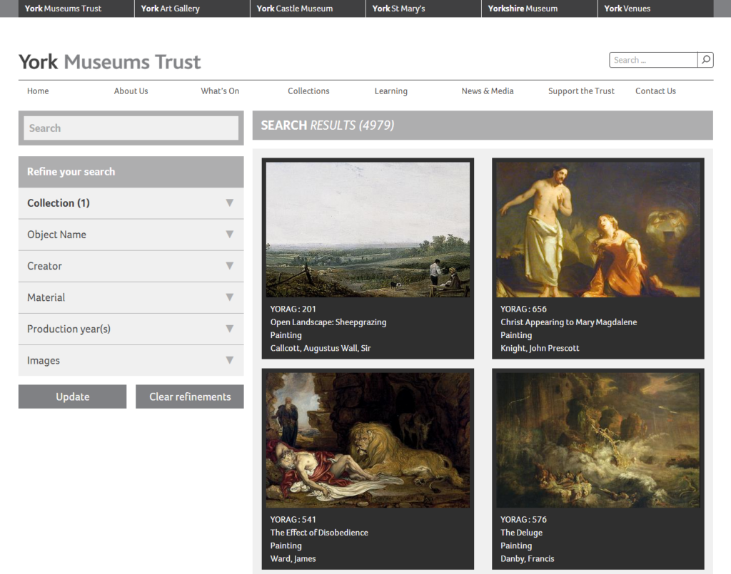 Searching the York Museums Trust collection