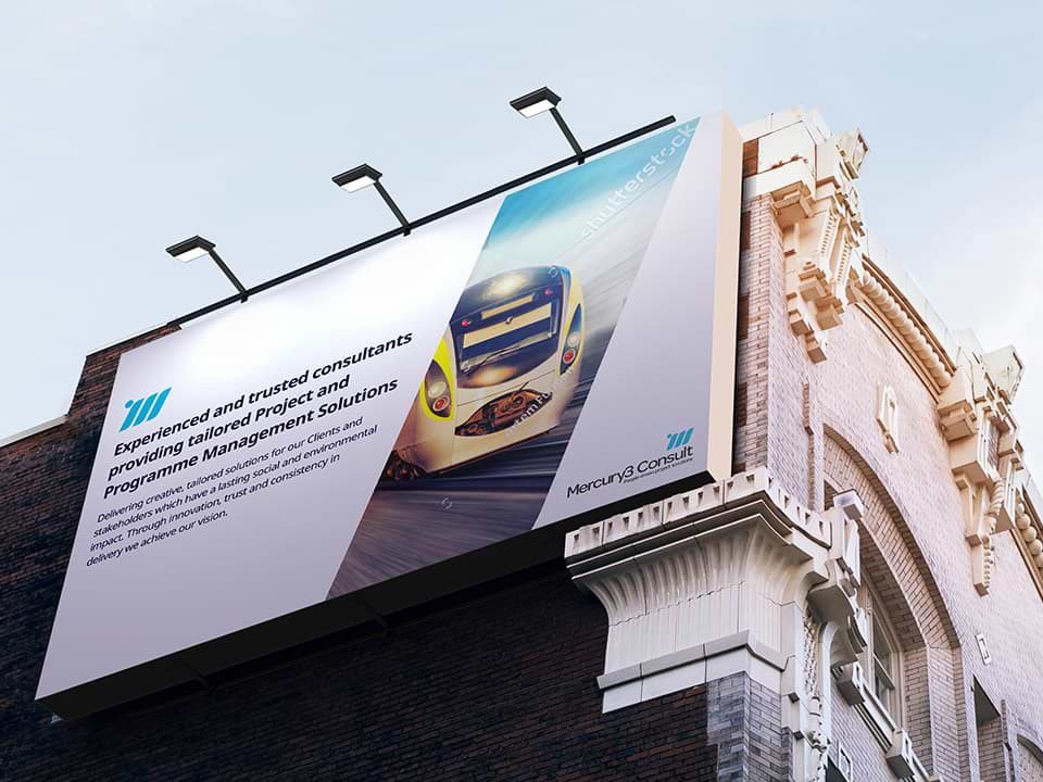 An example of high end print design visualised on a billboard