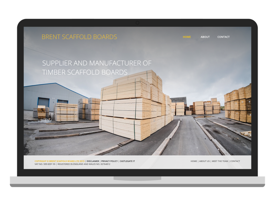 Brent Scaffolding Boards visualised on a laptop