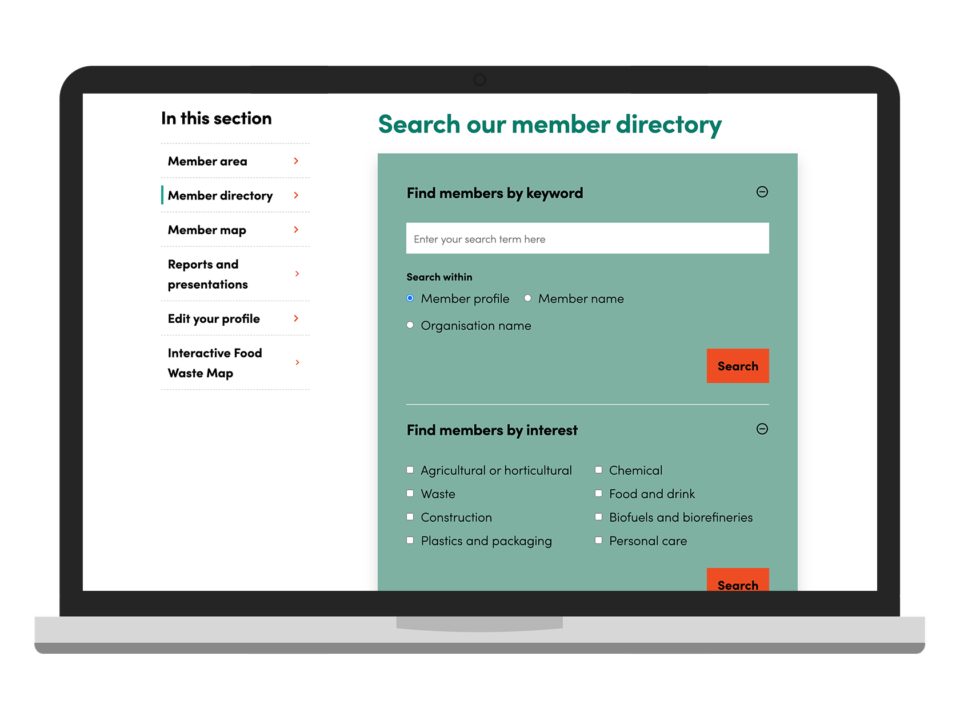 An example of high-end website design with a membership system visualised on a laptop