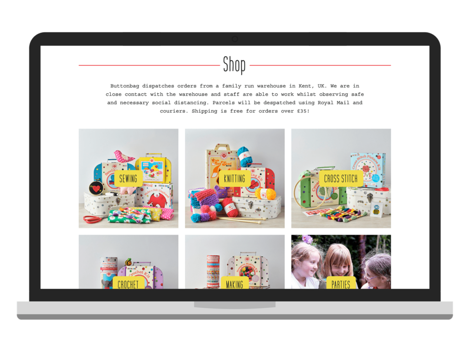 An example of a high-end woo commerce shop website visualised on a desktop device