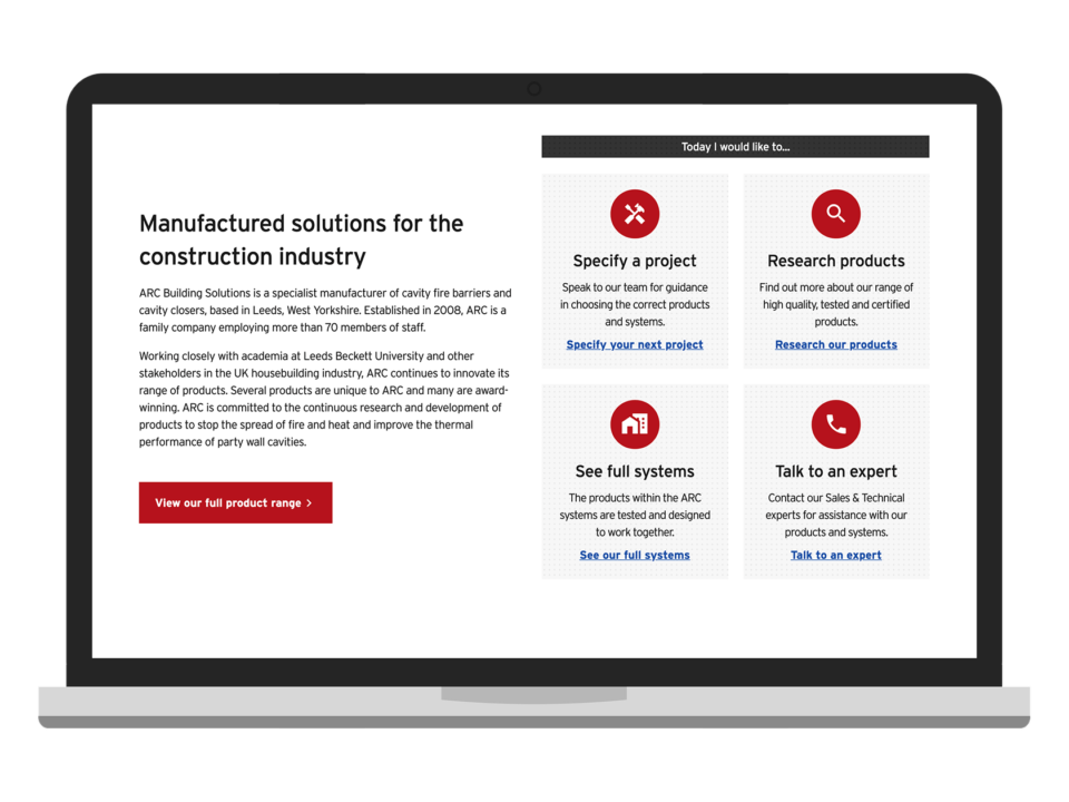 An example of high end design for the manufacturing and engineering sector visualised on a desktop device