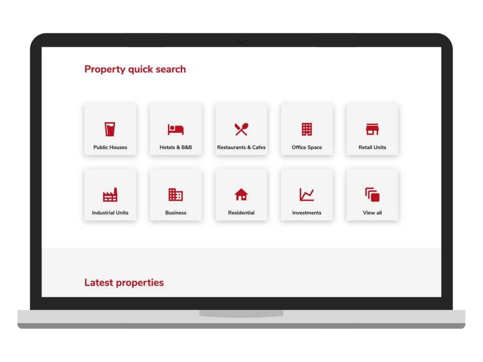 An example of high end design for the property and construction sector visualised on a desktop device