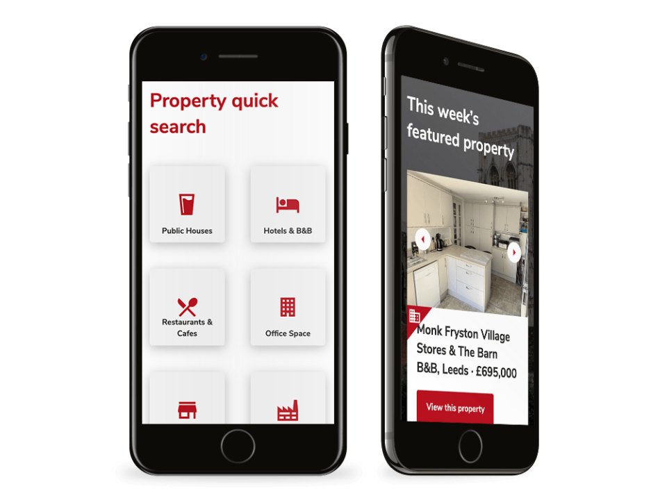 An example of high end design for the property and construction sector visualised on a mobile device