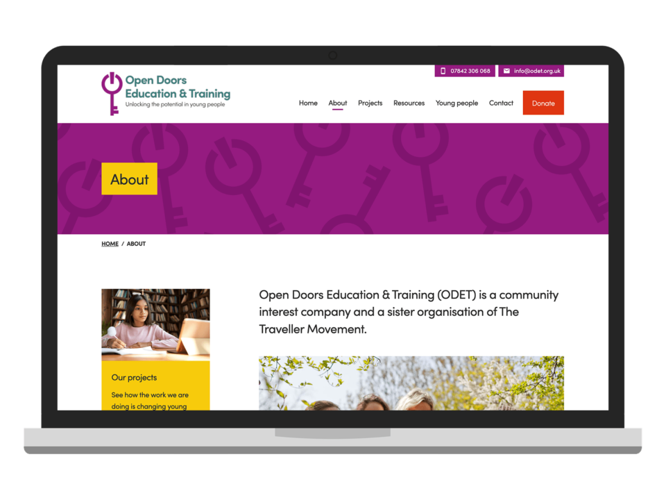 An example of high end charity design visualised on a laptop device