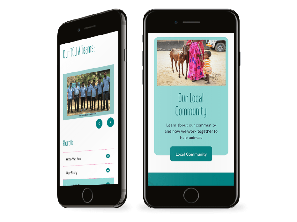 An example of high end charity design visualised on a mobile device