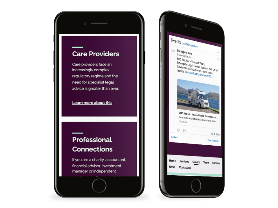 An example of high end design for the professional sector visualised on a mobile device