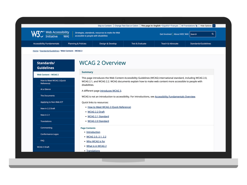 WCAG overview visualisation