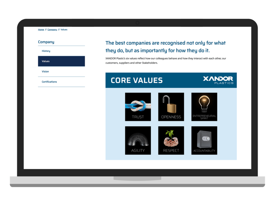 An example of high end design for the manufacturing and engineering sector visualised on a desktop device