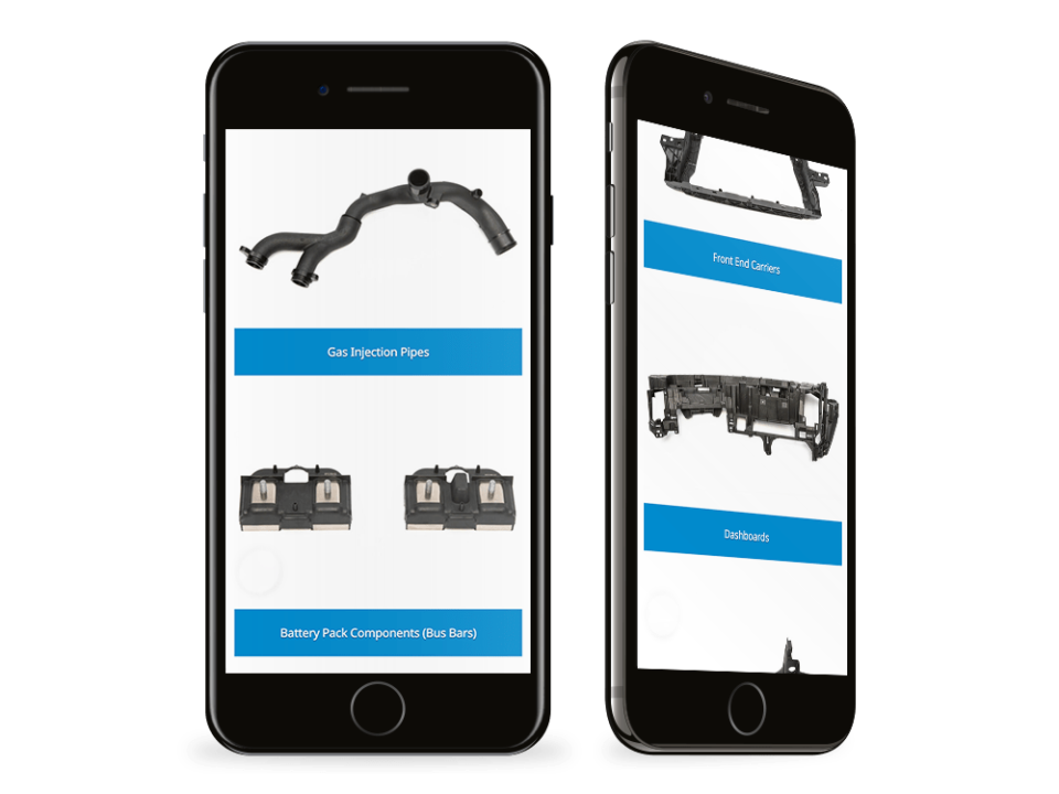 An example of high end design for the manufacturing and engineering sector visualised on a mobile device