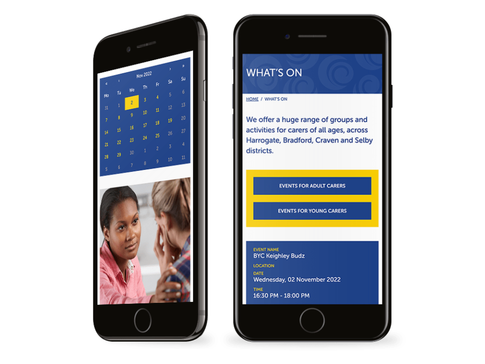 An example of high end charity design visualised on a mobile device