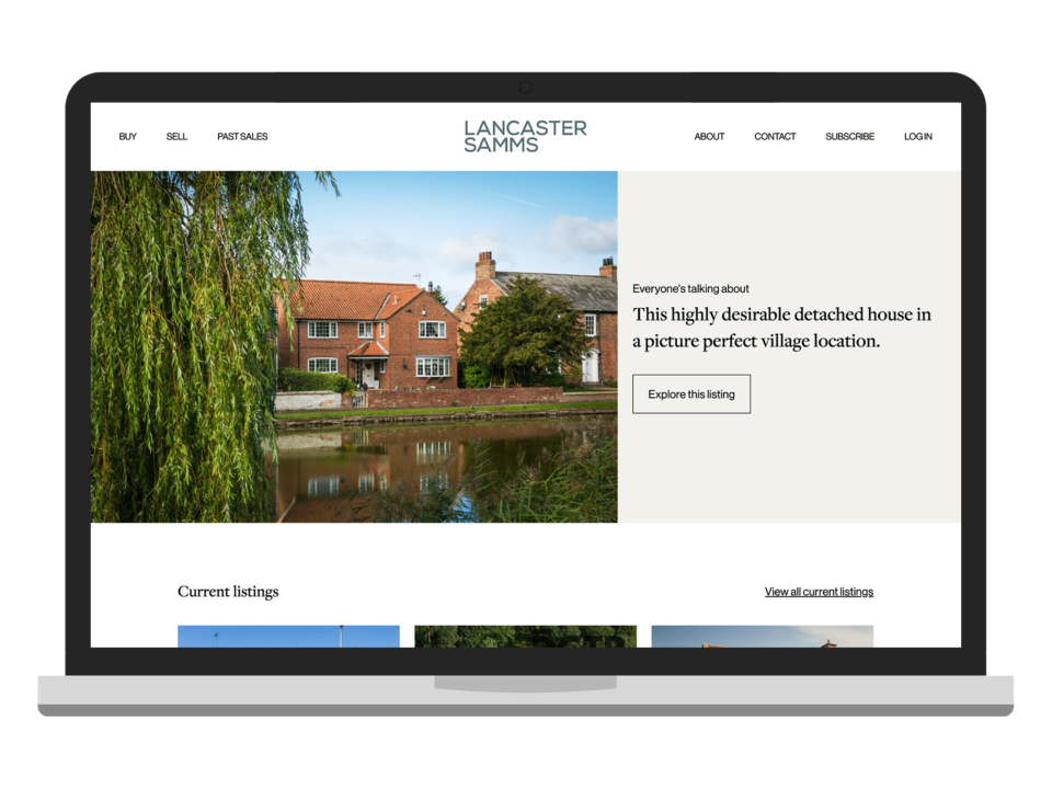 An example of high end design for an estate agent visualised on a desktop device