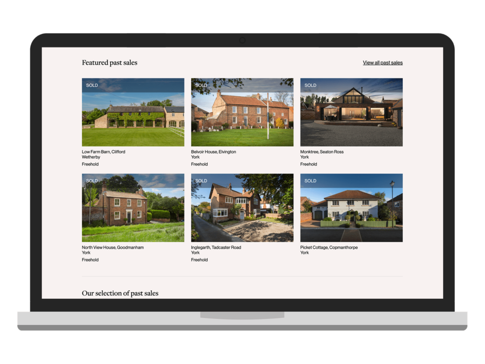 An example of high end design for an estate agent visualised on a desktop device