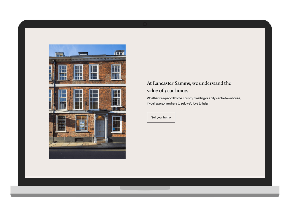 An example of high end design for an estate agent visualised on a desktop device