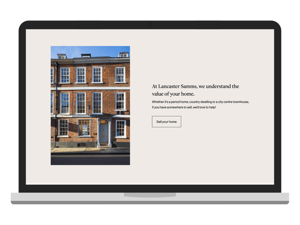 An example of high end design for an estate agent visualised on a desktop device