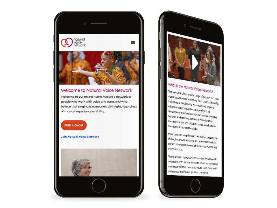 An example of high end charity design visualised on a mobile device