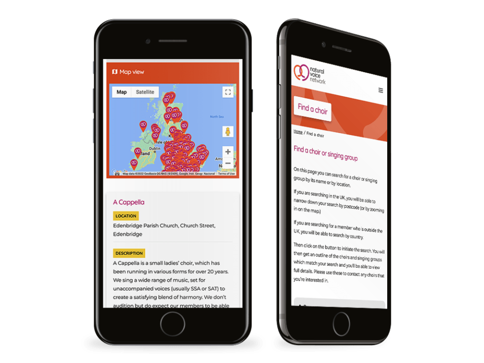 An example of high end charity design visualised on a mobile device