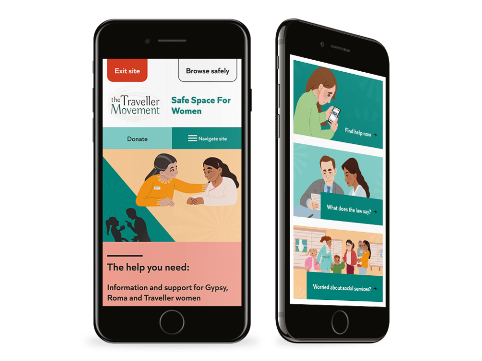 An example of high end charity design visualised on a mobile device