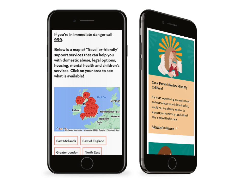 An example of high end charity design visualised on a mobile device