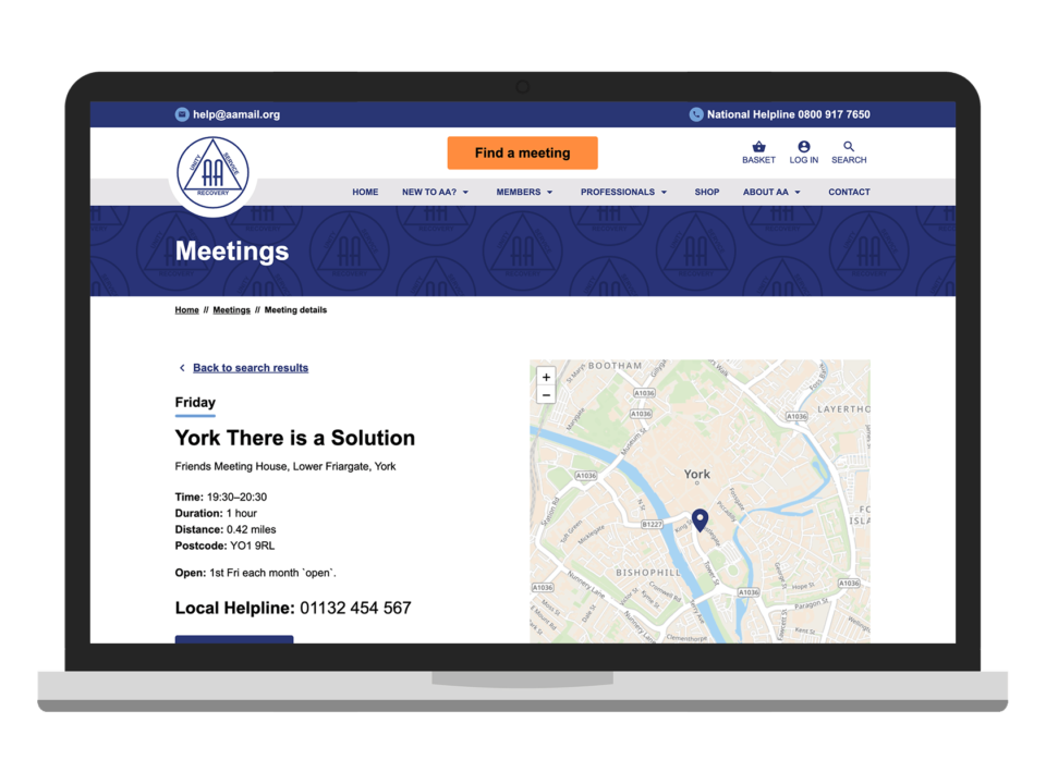 An example of high end not for profit design visualised on a desktop device