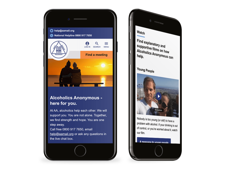 An example of high end not for profit design visualised on a mobile device
