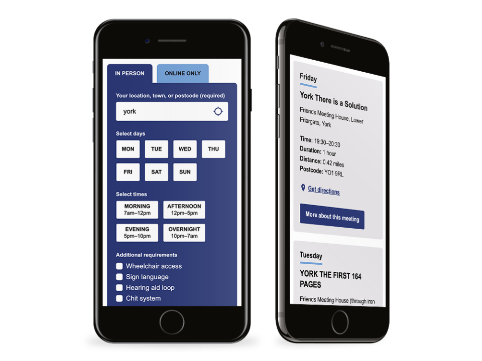An example of high end not for profit design visualised on a mobile device