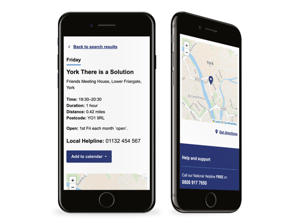 An example of high end not for profit design visualised on a mobile device