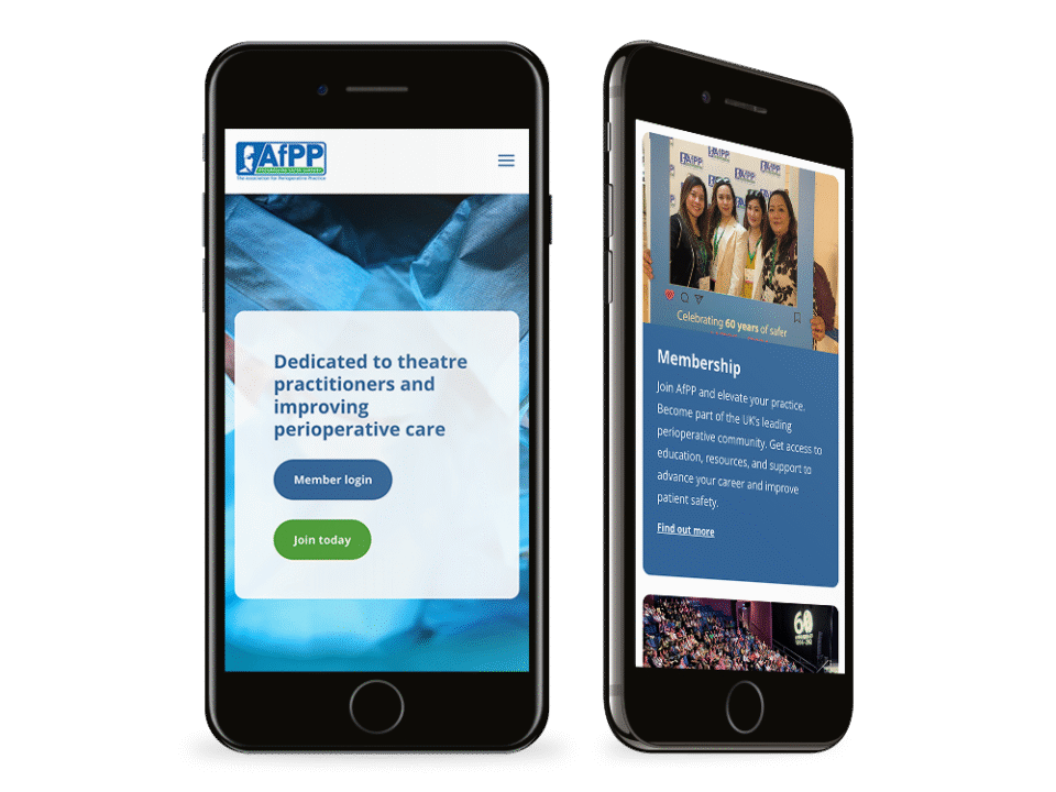 An example of high end not for profit design visualised on a mobile device