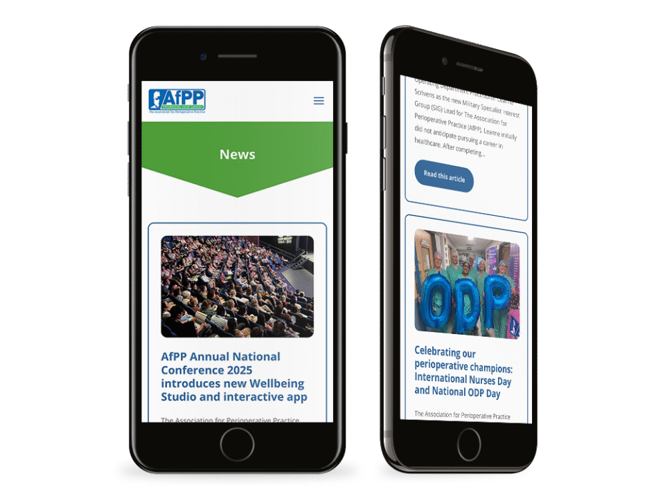An example of high end not for profit design visualised on a mobile device