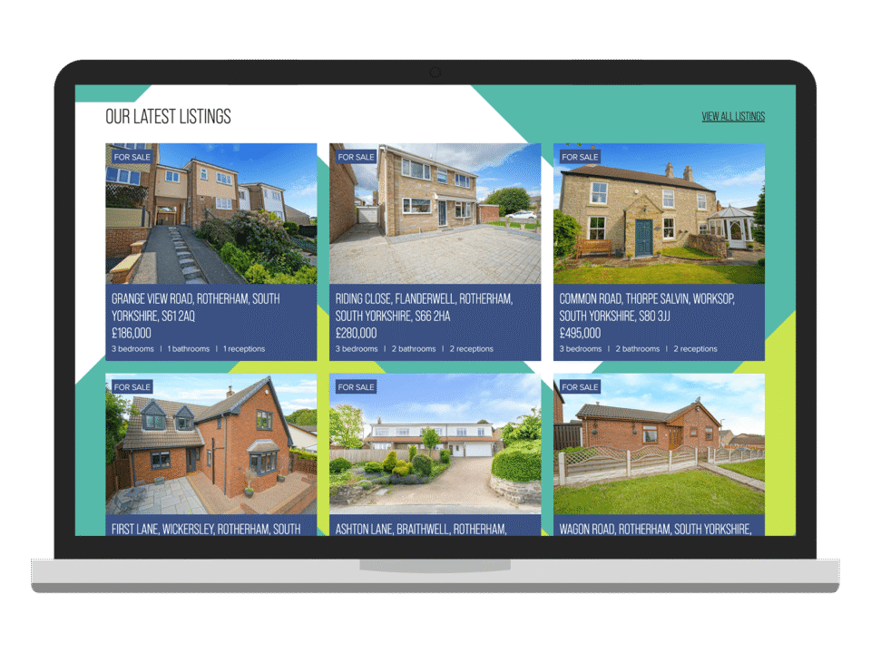 An example of high end design for the property industry visualised on a desktop device