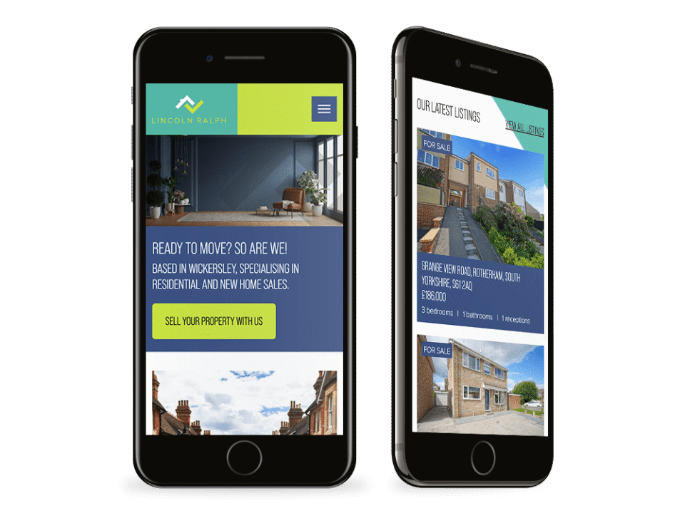 An example of high end design for the property industry visualised on a mobile device