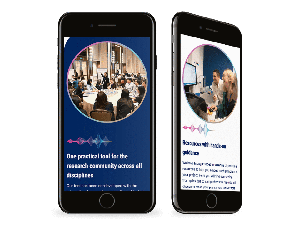 An example of high end academic design visualised on a mobile device