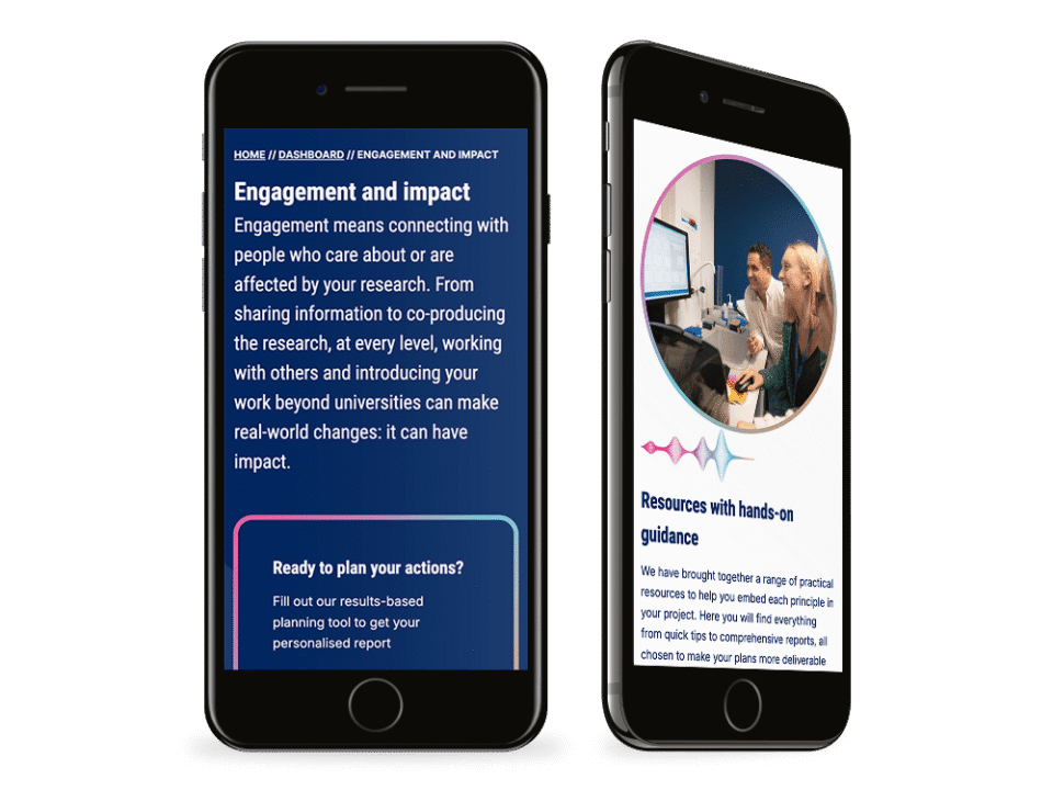 An example of high end academic design visualised on a mobile device