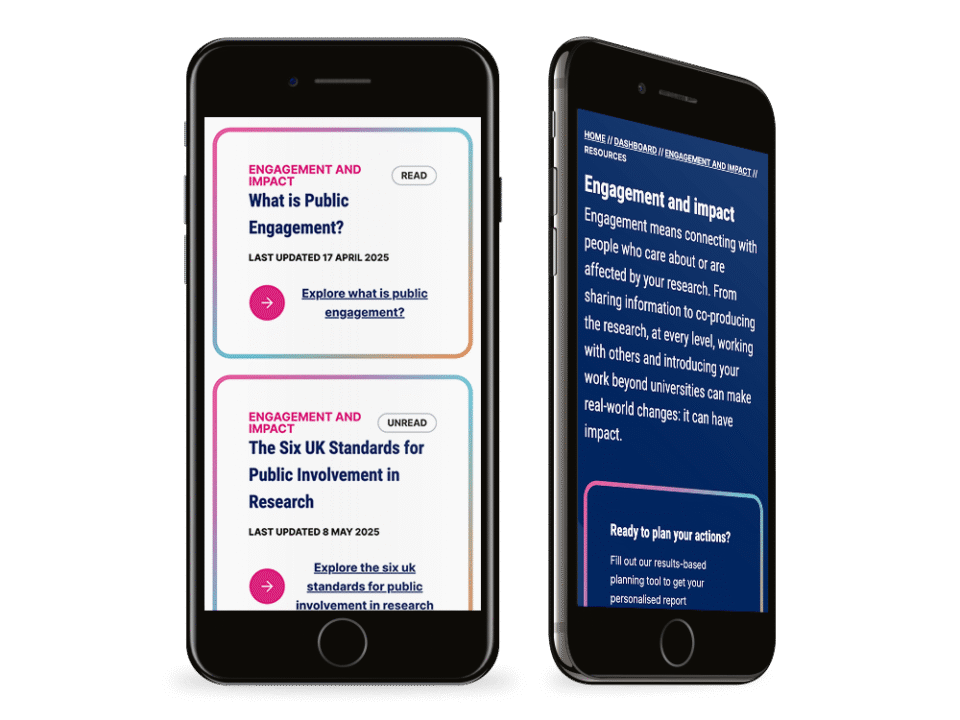 An example of high end academic design visualised on a mobile device