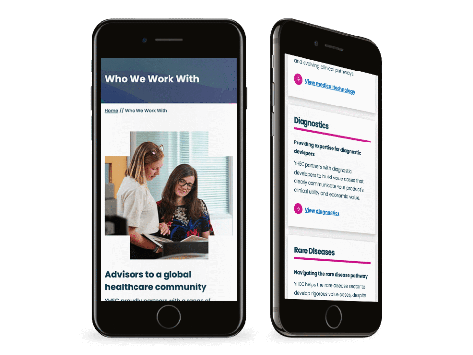 An example of high end academic design visualised on a mobile device