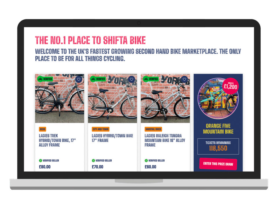 An example of high end shop design visualised on a desktop device