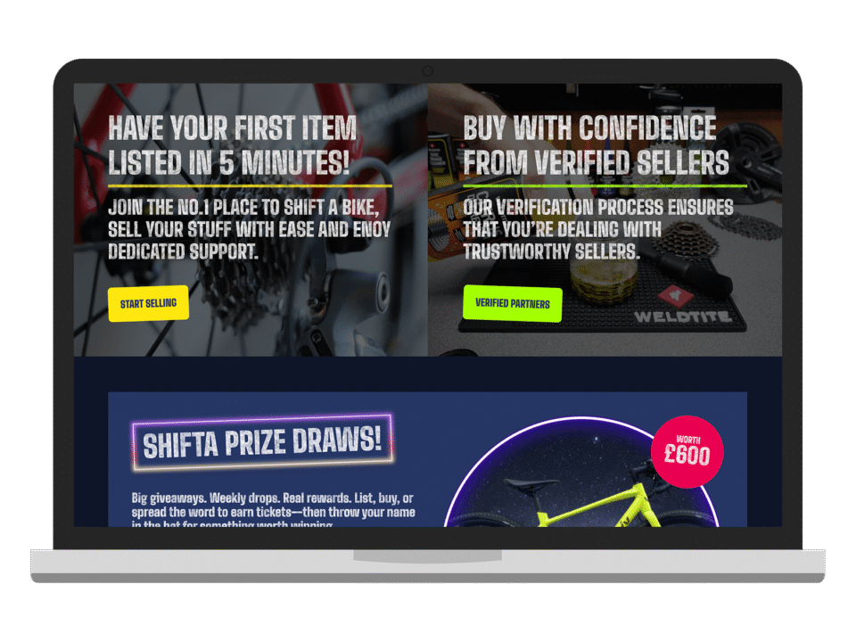 An example of high end shop design visualised on a desktop device