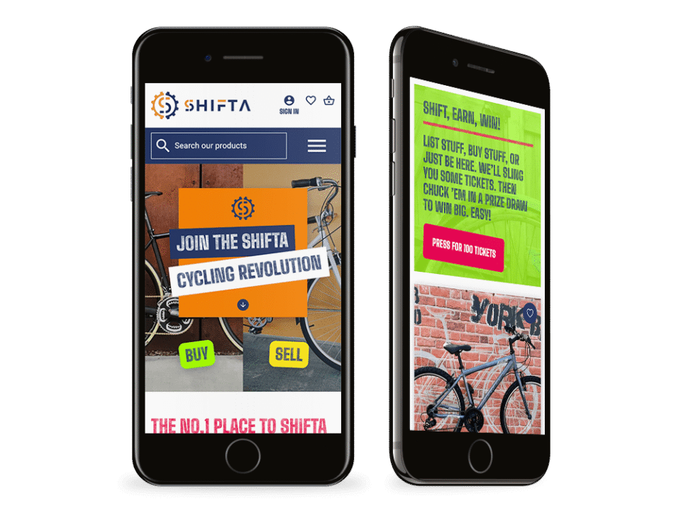 An example of high end shop design visualised on a mobile device