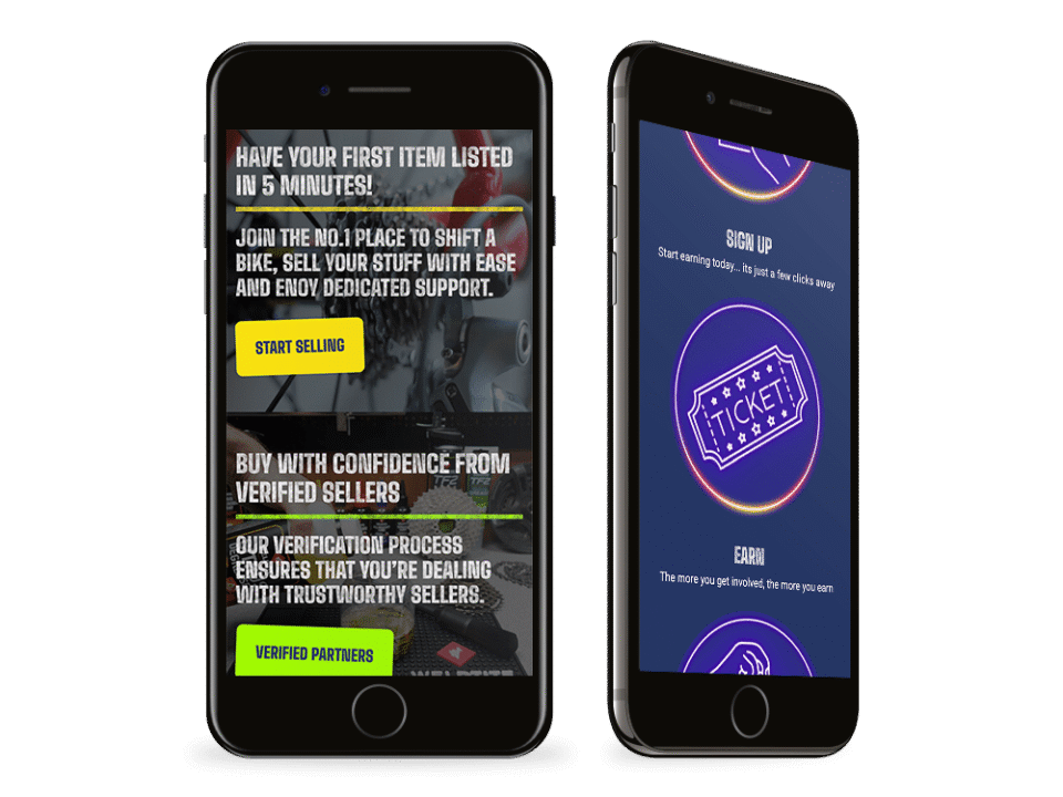 An example of high end shop design visualised on a mobile device