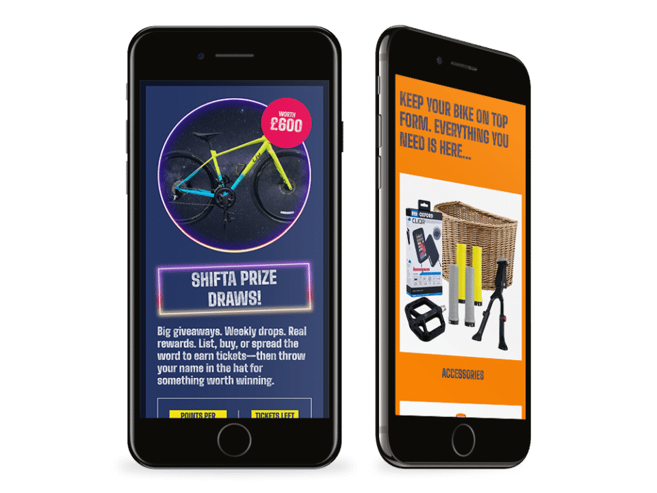 An example of high end shop design visualised on a mobile device