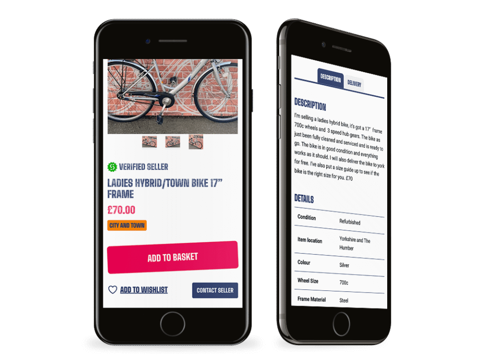An example of high end shop design visualised on a mobile device