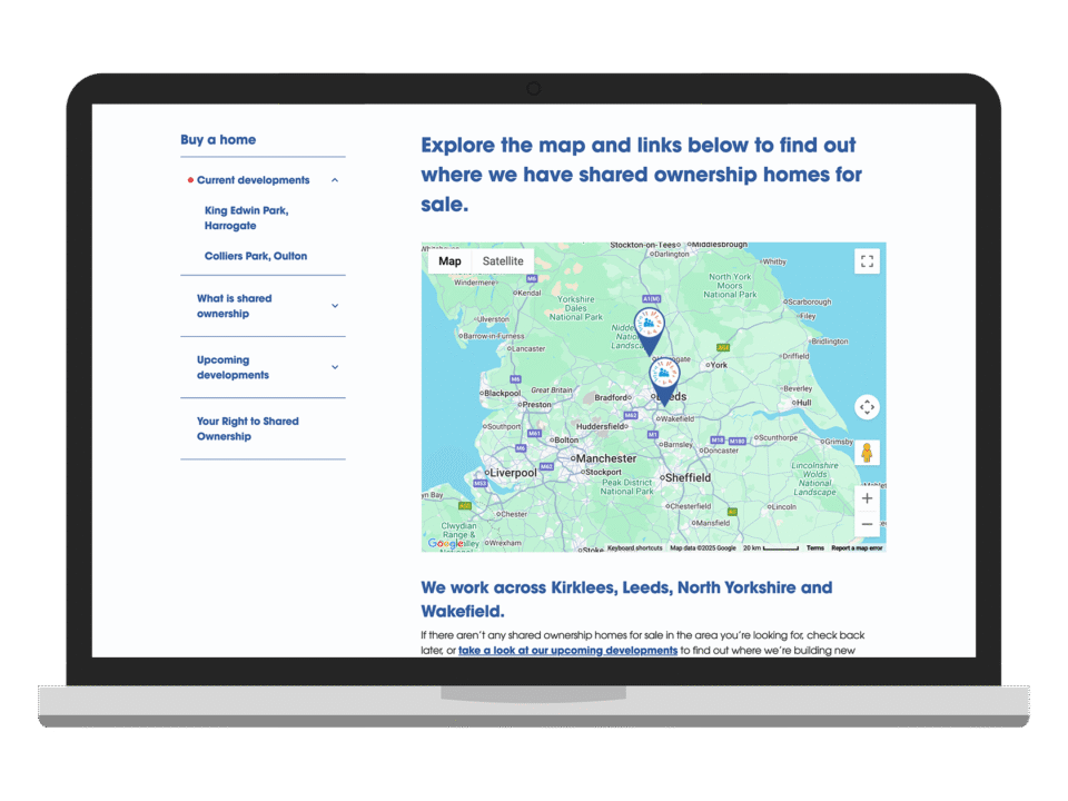 An example of high end charity and non profit design visualised on a desktop device