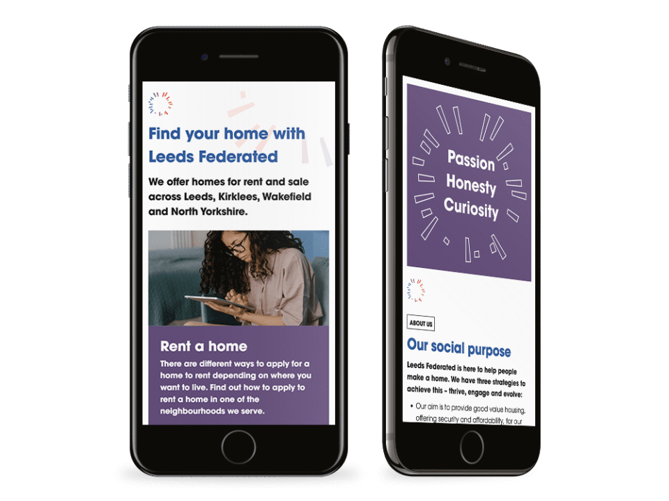 An example of high end charity and non profit design visualised on a mobile device