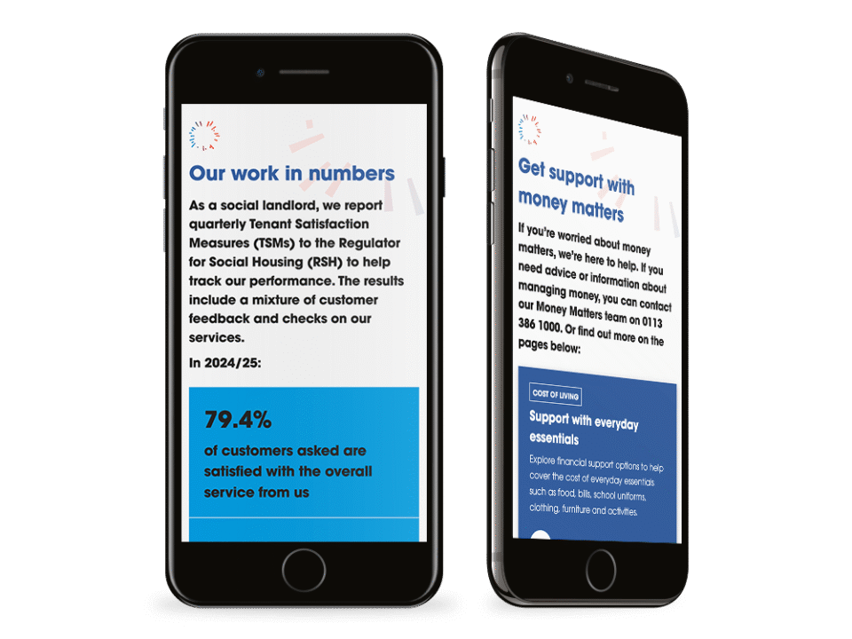 An example of high end charity and non profit design visualised on a mobile device