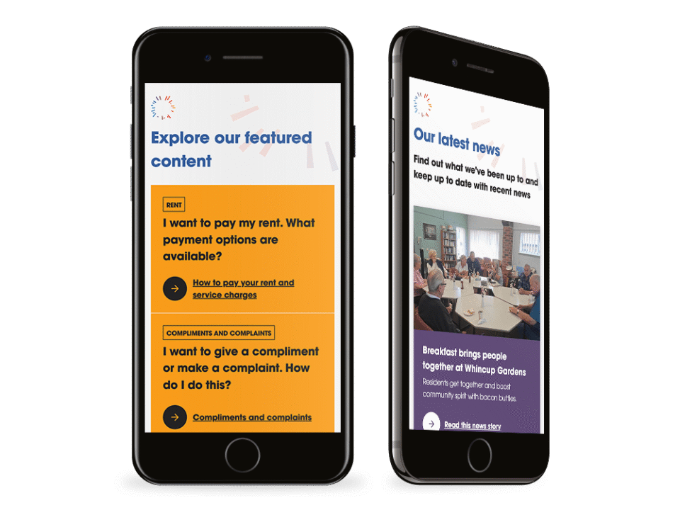 An example of high end charity and non profit design visualised on a mobile device
