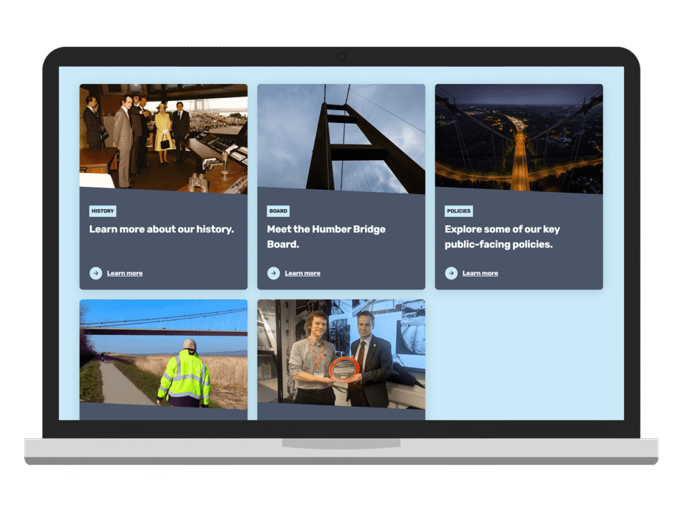 An example of high end charity and non profit design for national infrastructure, visualised on a desktop device