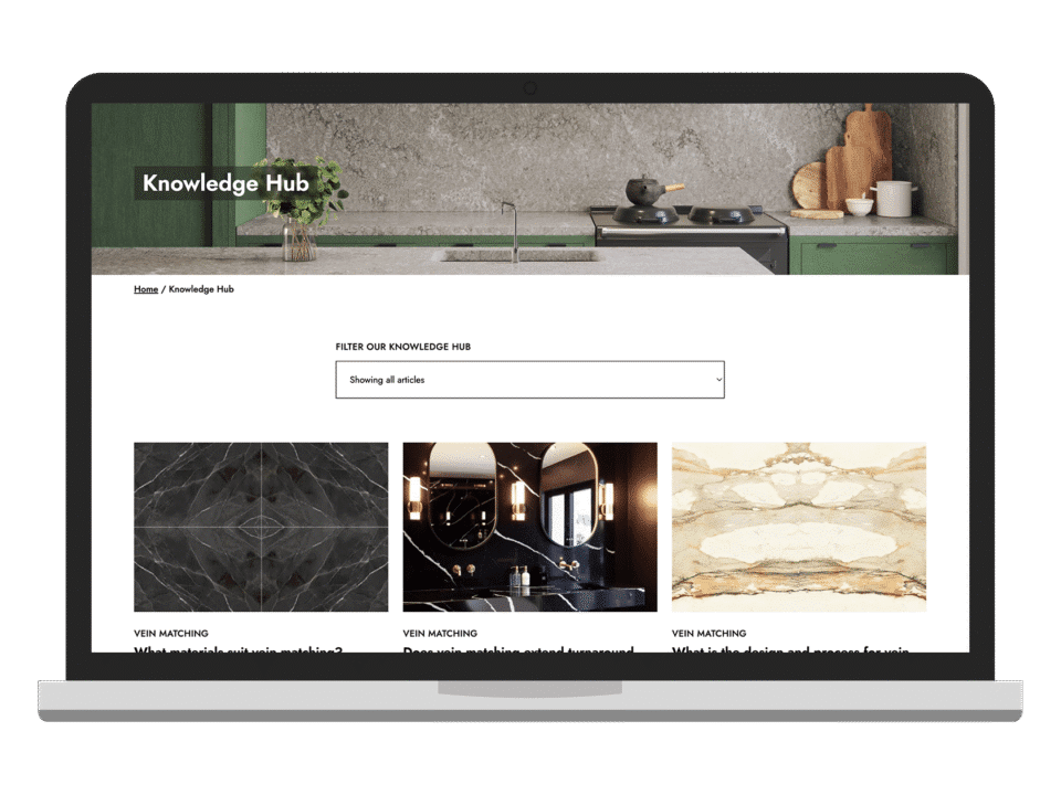 An example of high end design for a local business visualised on a desktop device