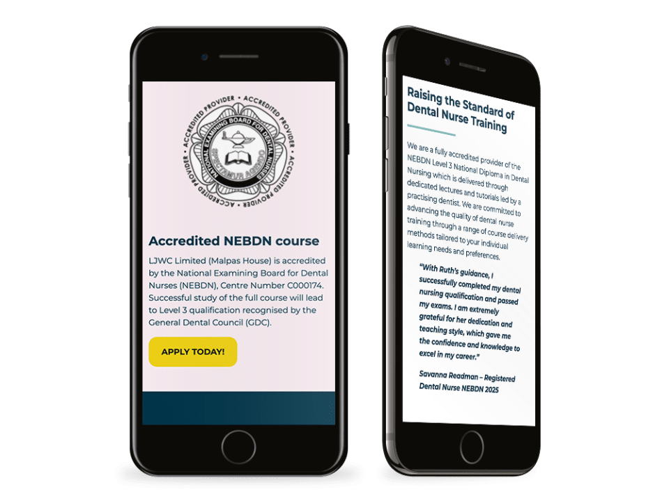 An example of high end design visualised on a mobile device